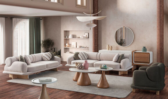 Moon Meşe Koltuk Takımı - 1