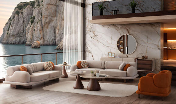 Moon Ceviz Koltuk Takımı - 1