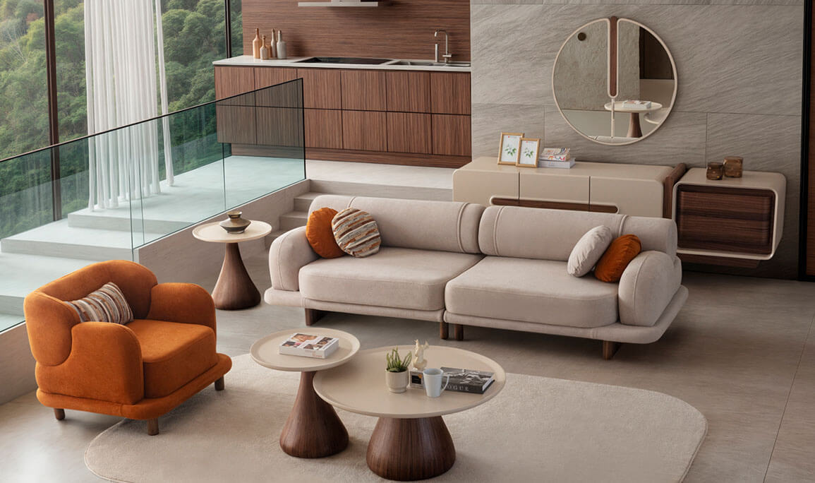 Moon Ceviz Koltuk Takımı - 2