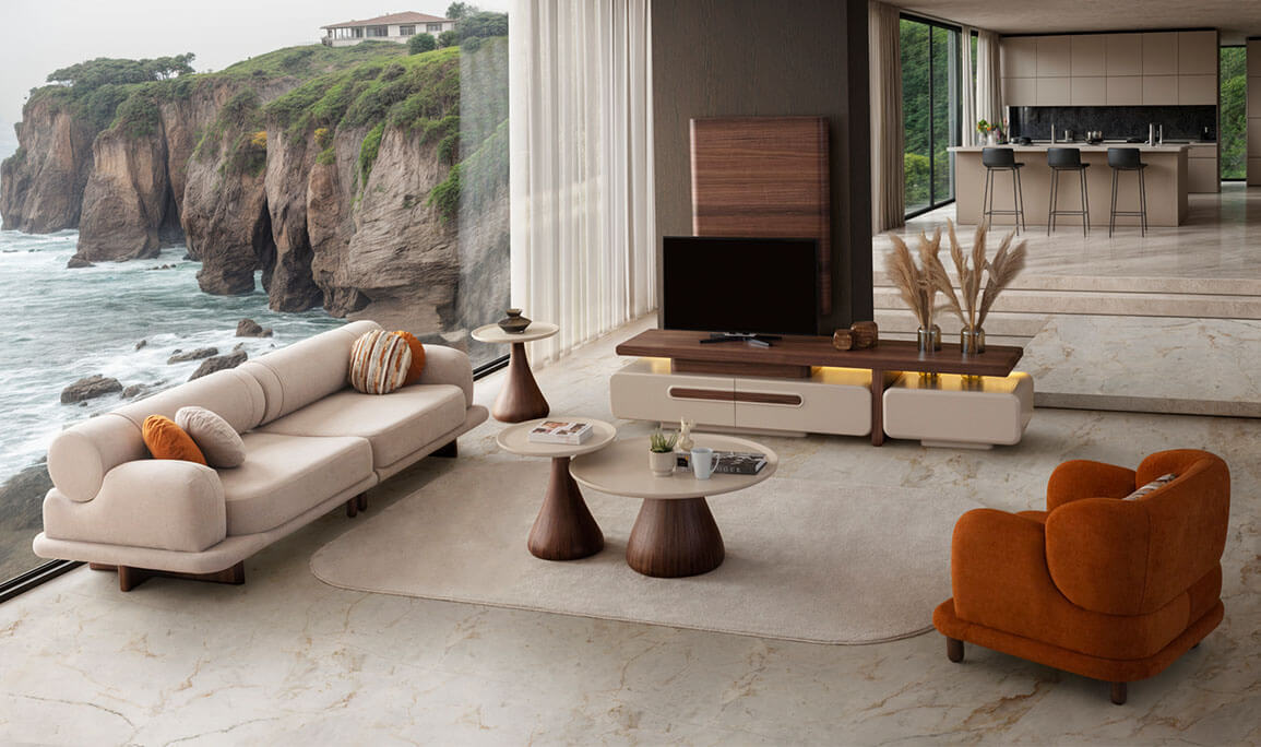 Moon Ceviz Koltuk Takımı - 3