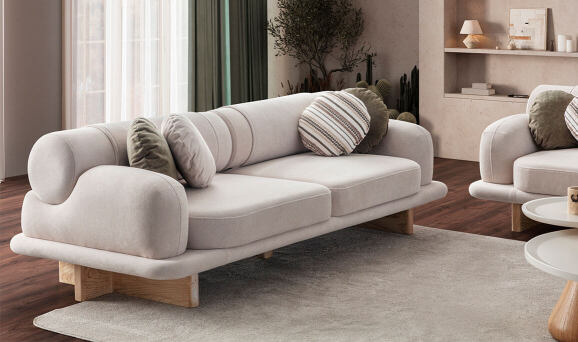 Moon Meşe Üçlü Koltuk - 1