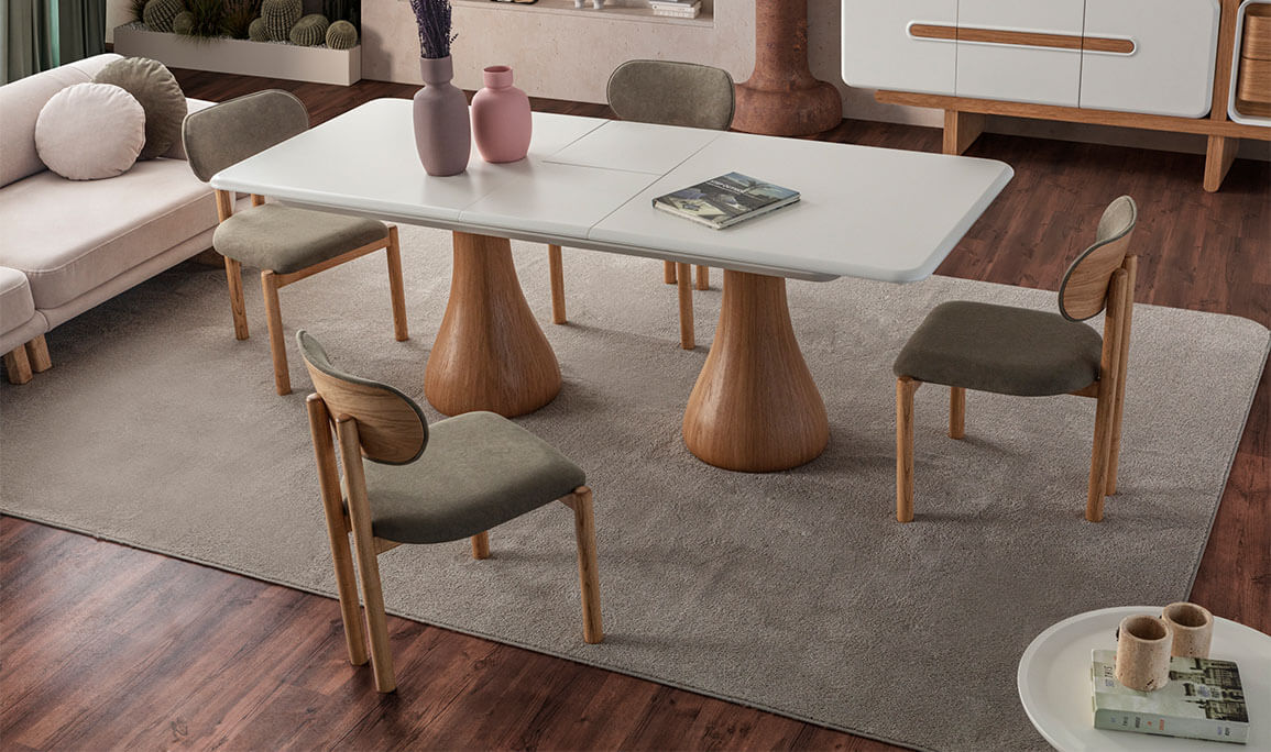 Moon Meşe Yemek Masası - 2