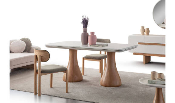 Moon Meşe Yemek Masası - 