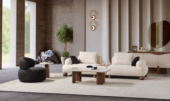 Mostar Sehpalı Üçlü Koltuk Ayaklı - 