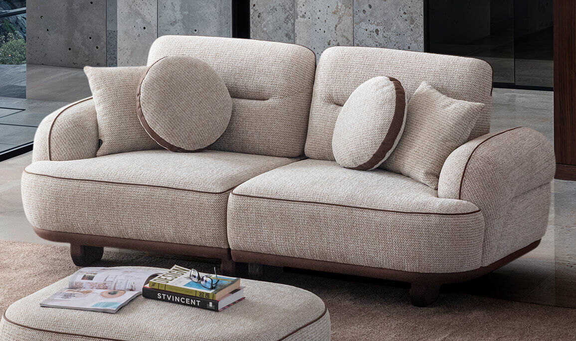 Nepal Krem Üçlü Koltuk