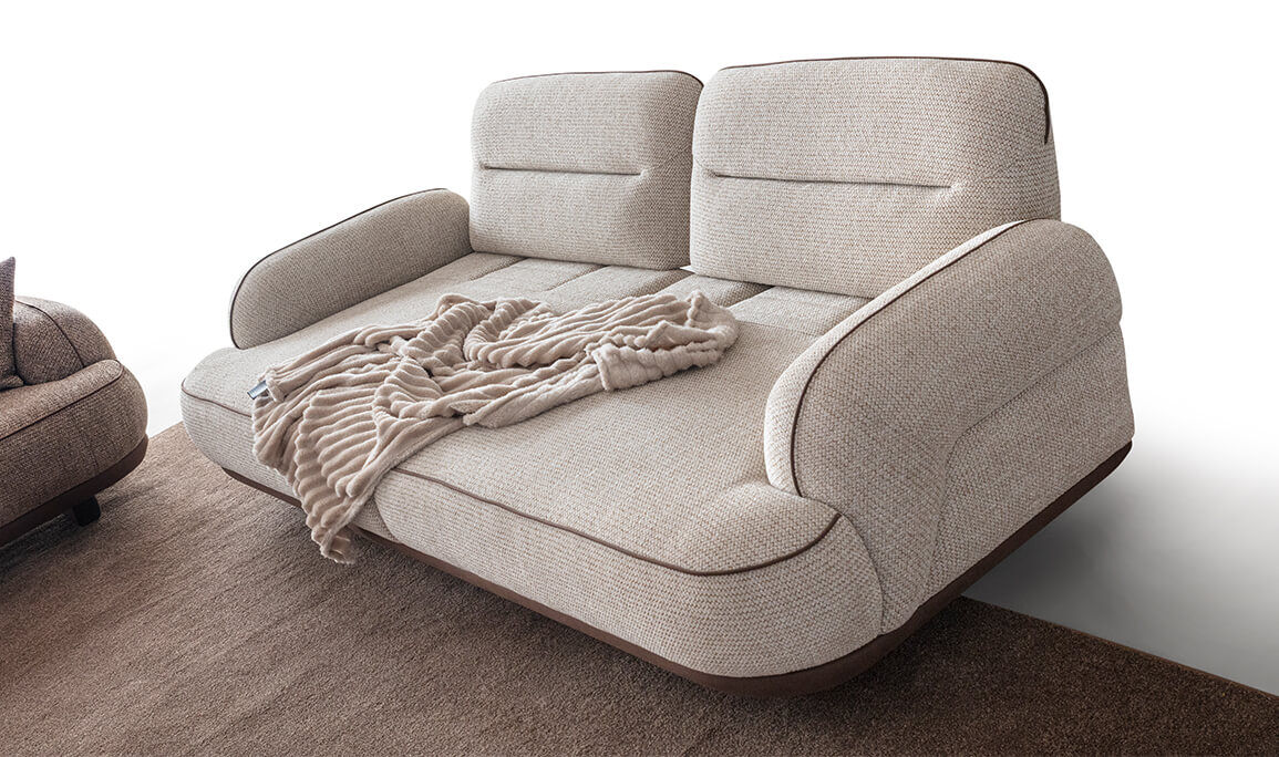 Nepal Krem Üçlü Koltuk