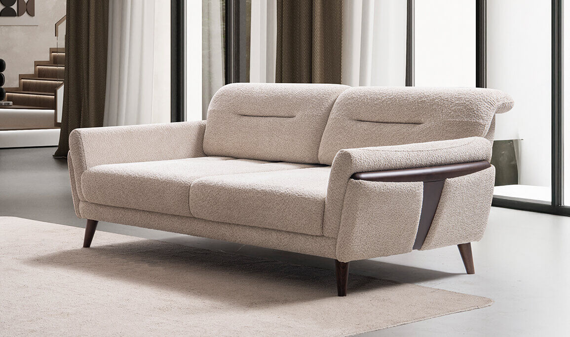 Riva Beyaz Üçlü Koltuk - 3