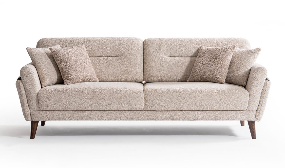 Riva Beyaz Üçlü Koltuk - 4