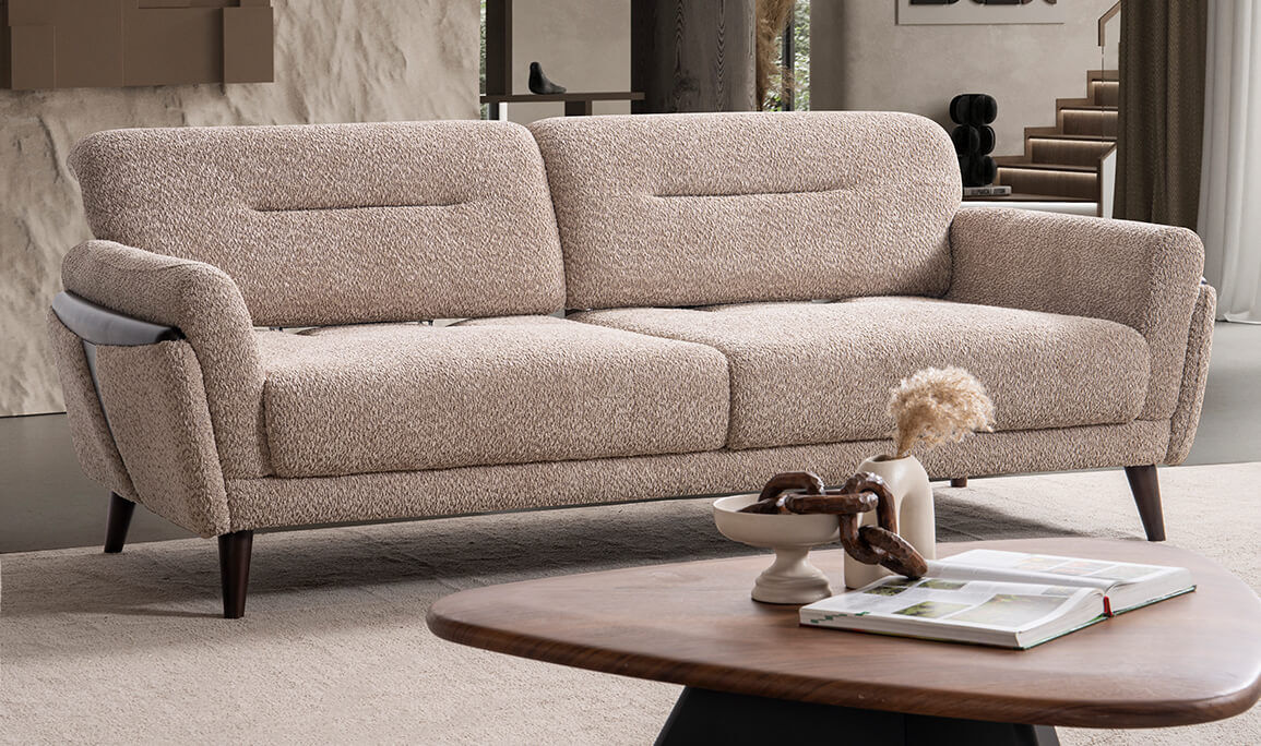 Riva Kahverengi Üçlü Koltuk - 6