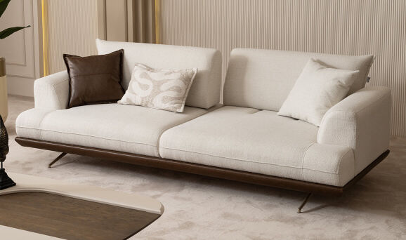 Sofia Krem Üçlü Koltuk - 4