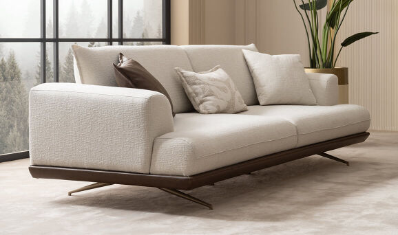 Sofia Krem Üçlü Koltuk - 11