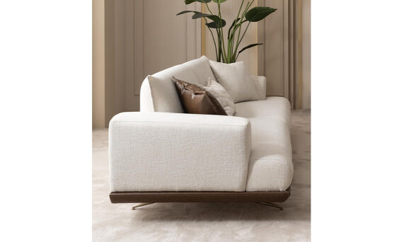 Sofia Krem Üçlü Koltuk - 12