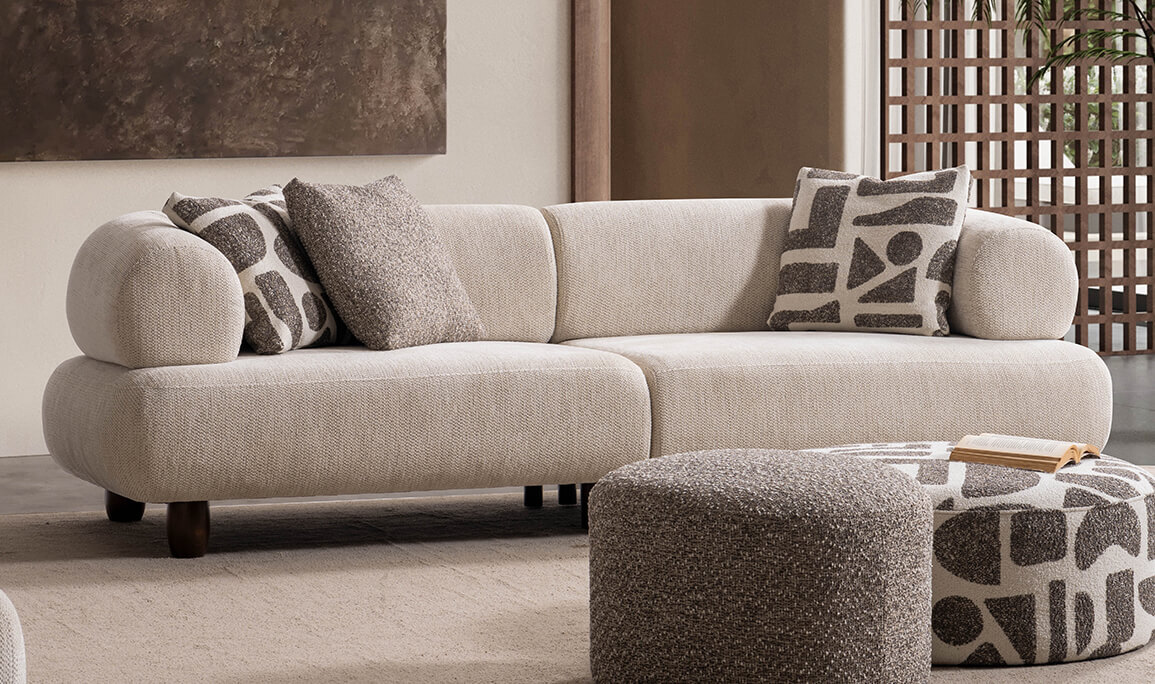 Soho Walnut Üçlü Koltuk - 