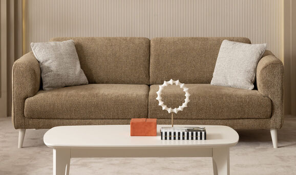 Sosa Kahverengi Üçlü Koltuk - 