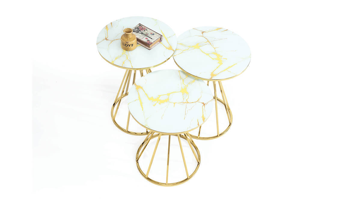 Taç Zigon Sehpa Gold - 1