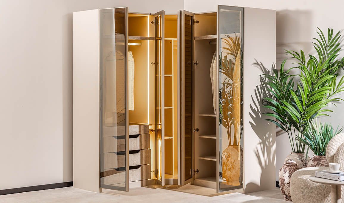 Tina 5 Kapılı Köşe Gardırop