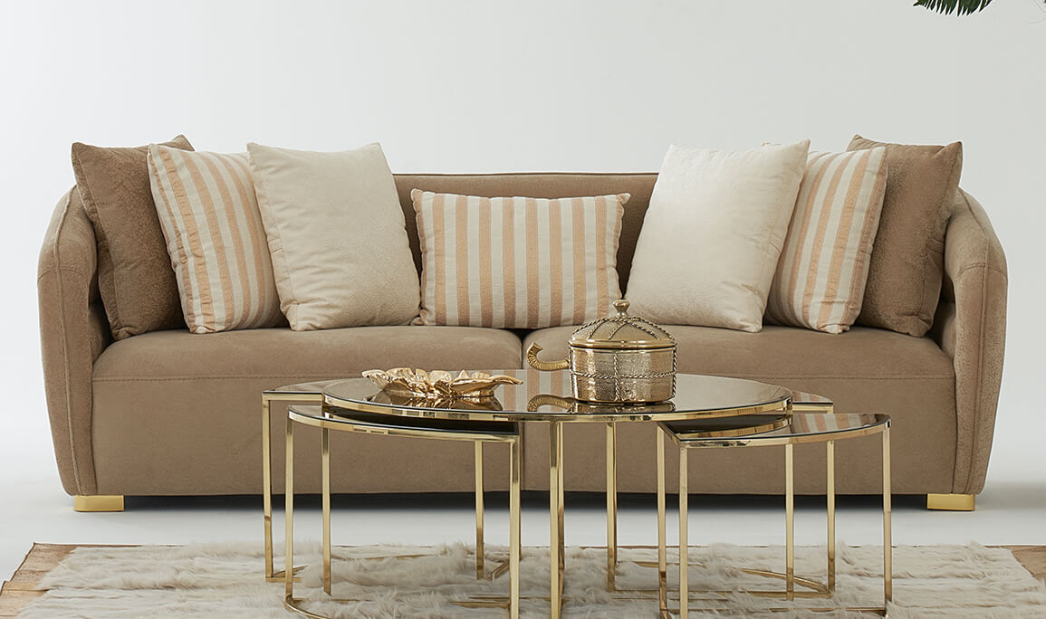 Velmora Üçlü Koltuk Kahve